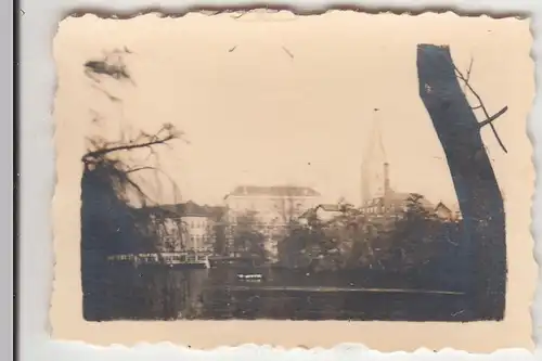 (F13538) Orig. Mini-Foto Altenburg Thür., Rote Spitzen, Blick vom großen Teich 1