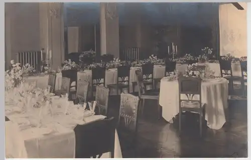 (F13098) Orig. Foto Saal mit gedeckter Tafel, Feier 1929