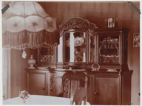 (F13097) Orig. Foto Zimmer, Möbel, Zimmereinrichtung 1929, Gläser-Schrank