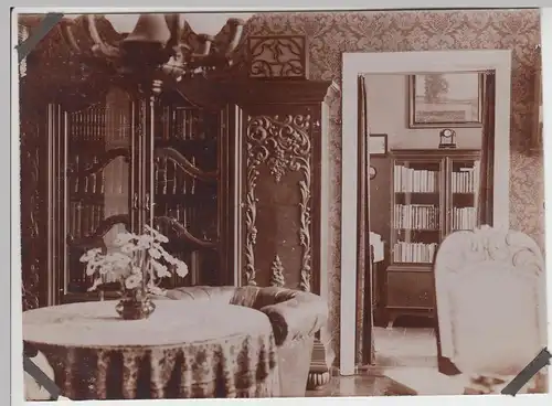 (F13095) Orig. Foto Zimmer, Möbel, Zimmereinrichtung 1929, Bücherschrank