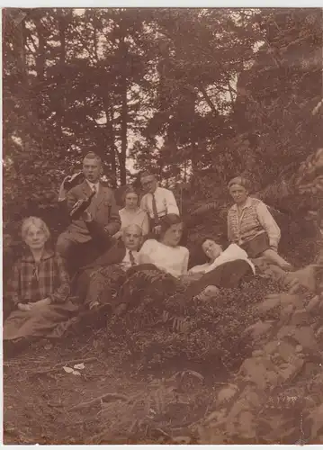 (F13011) Orig. Foto Personen bei der Wanderung, Elbsandsteingebirge 1926