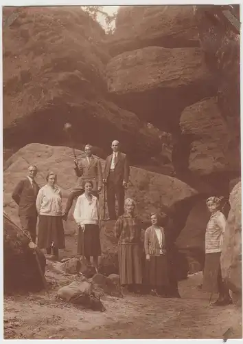 (F13008) Orig. Foto Personen bei der Wanderung, Elbsandsteingebirge 1926