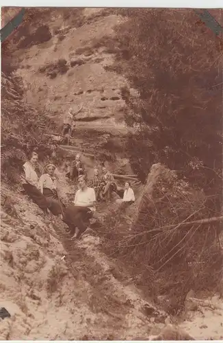 (F13007) Orig. Foto Personen bei der Wanderung, Elbsandsteingebirge 1926