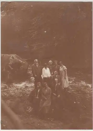 (F13006) Orig. Foto Personen bei der Wanderung, Elbsandsteingebirge 1926