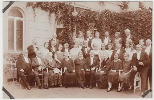 (F12996) Orig. Foto Gruppenbild, Silberhochzeit Feier in Bad Schandau 1926