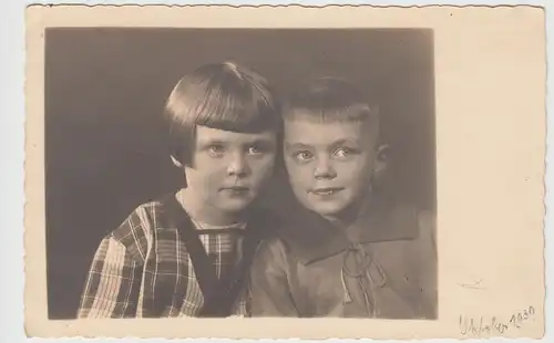 (F12719) Orig. Foto Kabinettfoto 2 Kinder 1930