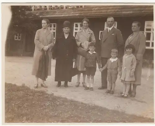 (F12714) Orig. Foto Personen im Freien, Ausfahrt Rehefeld 1931