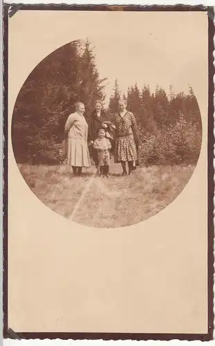 (F12656) Orig. Foto Familienausflug, Wanderung bei Lengefeld i.E. 1927