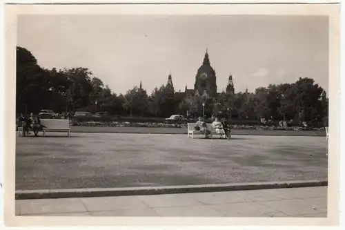 (F12627) Orig. Foto Hannover 1954, Blick zum Rathaus