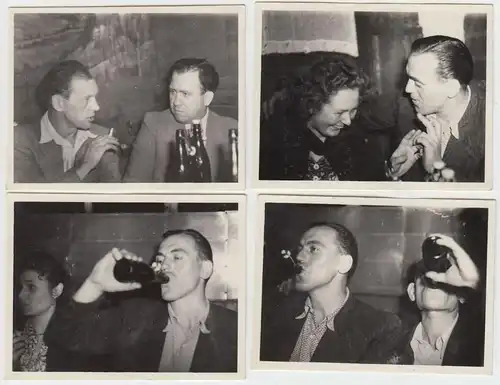 (F1262) 5x Orig. Foto Feier, Spaß, Biertrinker, 1940er