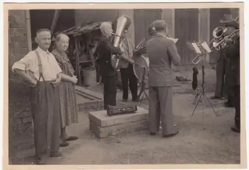 (F12585) Orig. Foto Eisenberg, Feier Goldene Hochzeit 1952, Blaskapelle