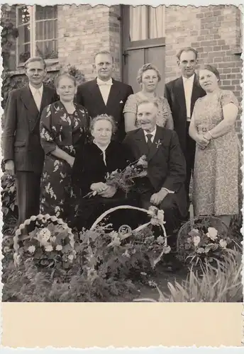 (F1253) Orig. Foto Goldene Hochzeit, Fotograf Rehna, nach 1945