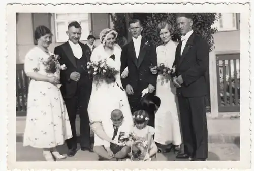 (F12483) Orig. Foto Hochzeit 1935, Brautpaare