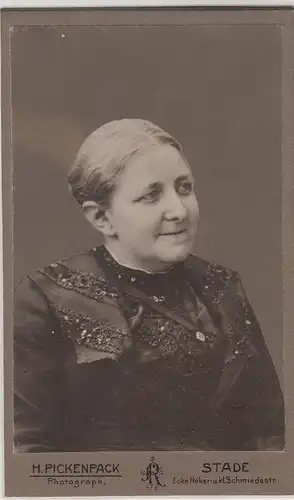 (F12475) Orig. Foto Porträt einer Dame, Kabinettfoto Stade um 1910