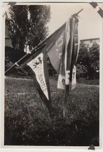 (F12420) Orig. Foto Aachen, Gedenkfeier a.d. Ehrenfriedhof 1931, Flagge Elberfel