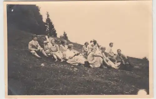 (F12353) Orig. Foto junge Personen auf dem Gaisberg, Salzburg 1930