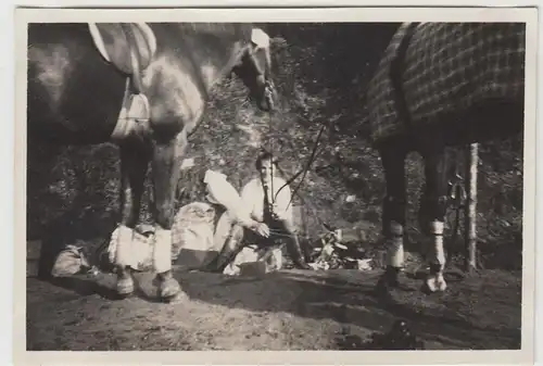 (F12306) Orig. Foto Reit-Turnier in ? 1929, mit den Pferden am Rand