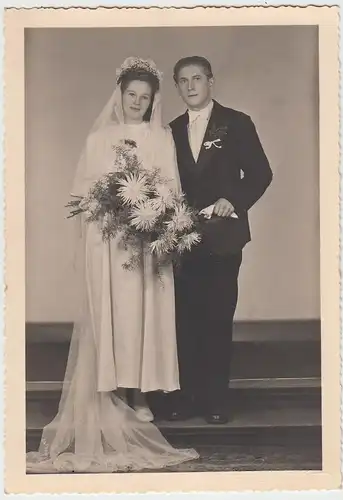 (F1213) Orig. Foto Hochzeitspaar, Fotograf Schwerin