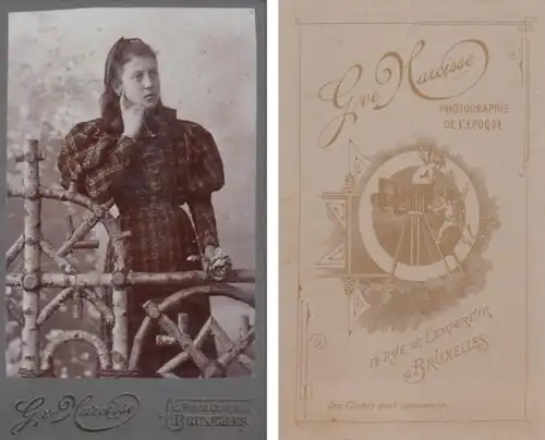 (F12) Original Foto um 1900 junge Frau (Kabinettfoto)