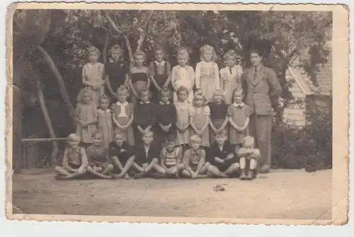(F11924) Orig. Foto Halberstadt, Klasse der Grundschule am Friedhof 1950er