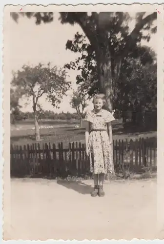 (F11903) Orig. Foto Gisela Mehns a. Halberstadt vor einem Baum 1953