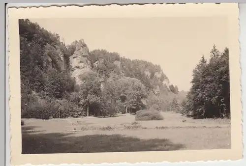 (F11822) Orig. Foto Felsen "Steinerner Mönch" im Kleinziegenfelder Tal 1942