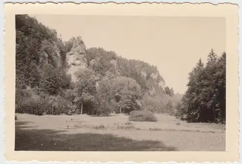 (F11821) Orig. Foto Felsen "Steinerner Mönch" im Kleinziegenfelder Tal 1942