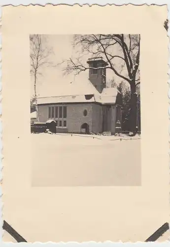 (F11751) Orig. Foto Pirna Graupa, Kirche im Winter 1932