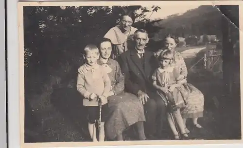 (F11663) Orig. Foto Zittauer Gebirge 1930, Personen in Hain (Oybin)