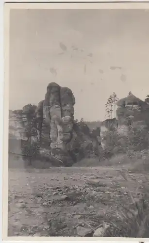(F11662) Orig. Foto Zittauer Gebirge 1930, Felsen bei Oybin