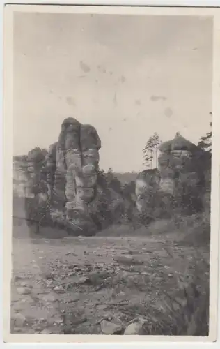 (F11648) Orig. Foto Zittauer Gebirge 1930, Felsen bei Oybin
