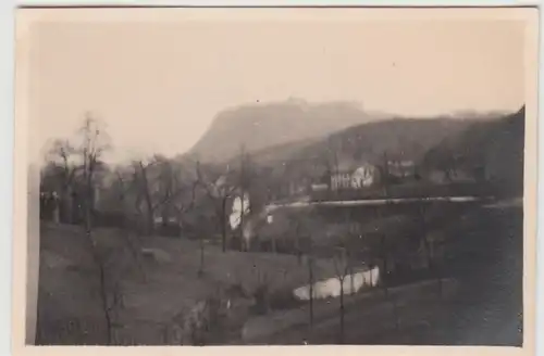 (F11644) Orig. Foto Sächsische Schweiz, Blick z. Festung Königstein 1930