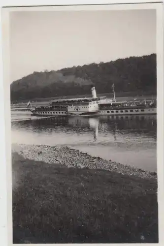 (F11613) Orig. Foto Pirna Posta, Dampfer auf der Elbe 1930