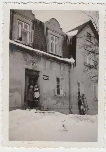 (F11595) Orig. Foto Personen vor Gasthof "Glöck'l" in ? 1930er