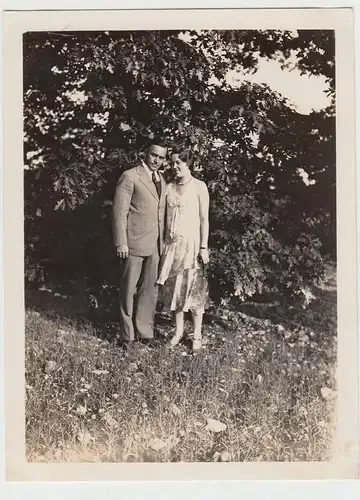 (F11580) Orig. Foto Mann m. Frau im Freien, Rudi m. Ehefrau in Buffalo N.Y. 1933