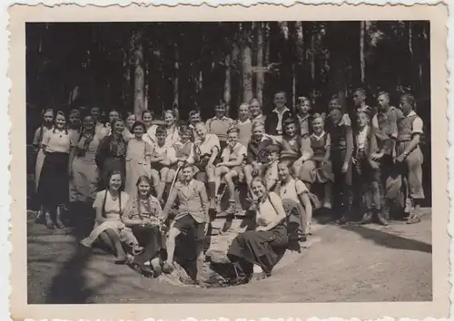 (F11563) Orig. Foto Spreequelle, Jugendliche "Vollklasse I" auf Ausflug 1930er