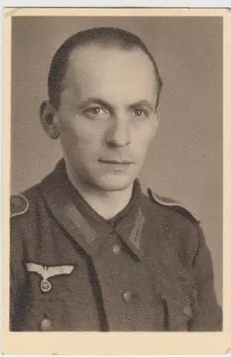 (F11493) Orig. Foto Porträt Wehrmachtsoldat, Schwerin 1944