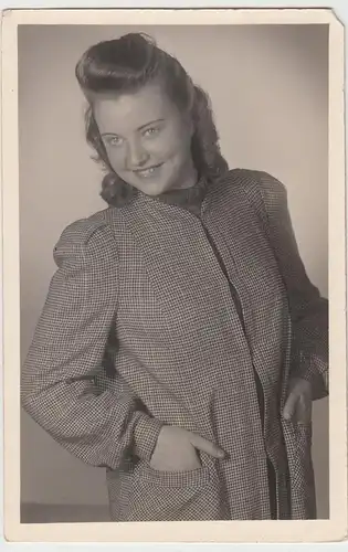 (F11462) Orig. Foto Porträt einer Frau Eva, 1946