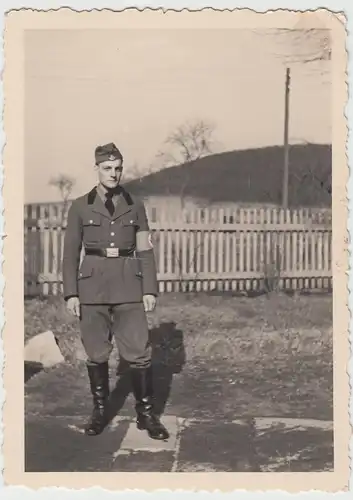 (F11213) Orig. Foto Wehrmacht-Soldat im RAD-Lager Wolfhagen b. Kassel, 1940
