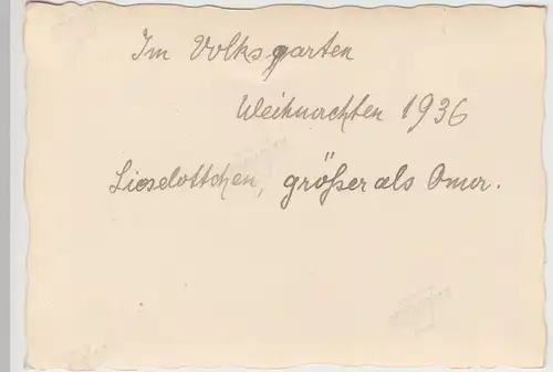 (F11105) Orig. Foto Personen a. Treppe im Volksgarten 1936, vermutl. Mainz