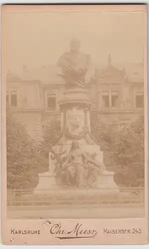 (F11069) Orig. Foto Karlsruhe, Scheffel-Denkmal, Foto a. Pappe v. Atelier Chr. M