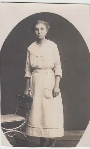 (F11056) Orig. Foto Porträt junge Frau, Mädchen, 1910/20er
