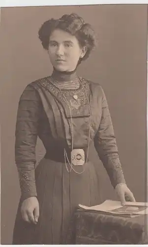 (F11050) Orig. Foto Porträt einer jungen Dame Hannchen, Berlin 1911