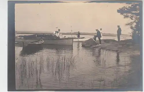 (F11029) Orig. Foto Karlstad, Bootsfahrt, Boote am Ufer 1913