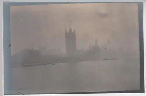 (F11014) Orig. Foto London im Nebel, Partie an der Themse, 1913