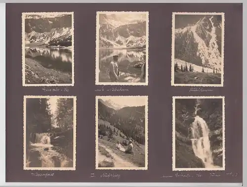 (F10878) 12x Orig. Fotos Reise Gaisalpsee, Sonthofen u.a. 1932, eingeklebt auf