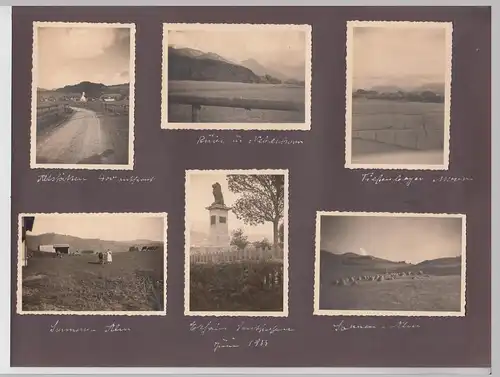 (F10876) 7x Orig. Fotos Reise Altstätten, Sonthofen, Allgäu 1933, eingeklebt au