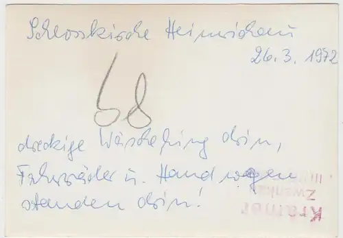(F10762) Orig. Foto Alt Heinrichau, Stary Henryków, Schloss m. Holzgerüst 1972