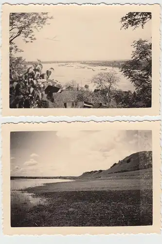 (F10609) 2x Orig. Foto Süddorf auf Amrum, Landschaften 1939