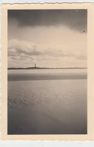 (F10602) Orig. Foto Süddorf auf Amrum, Blick vom Strand zum Leuchtturm 1939